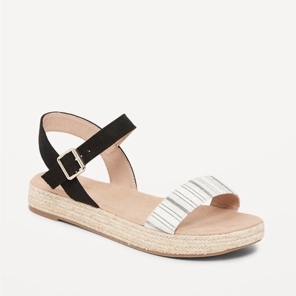 NWT Striped Canvas PlatformSandals - Picture 1 of 9